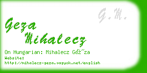 geza mihalecz business card